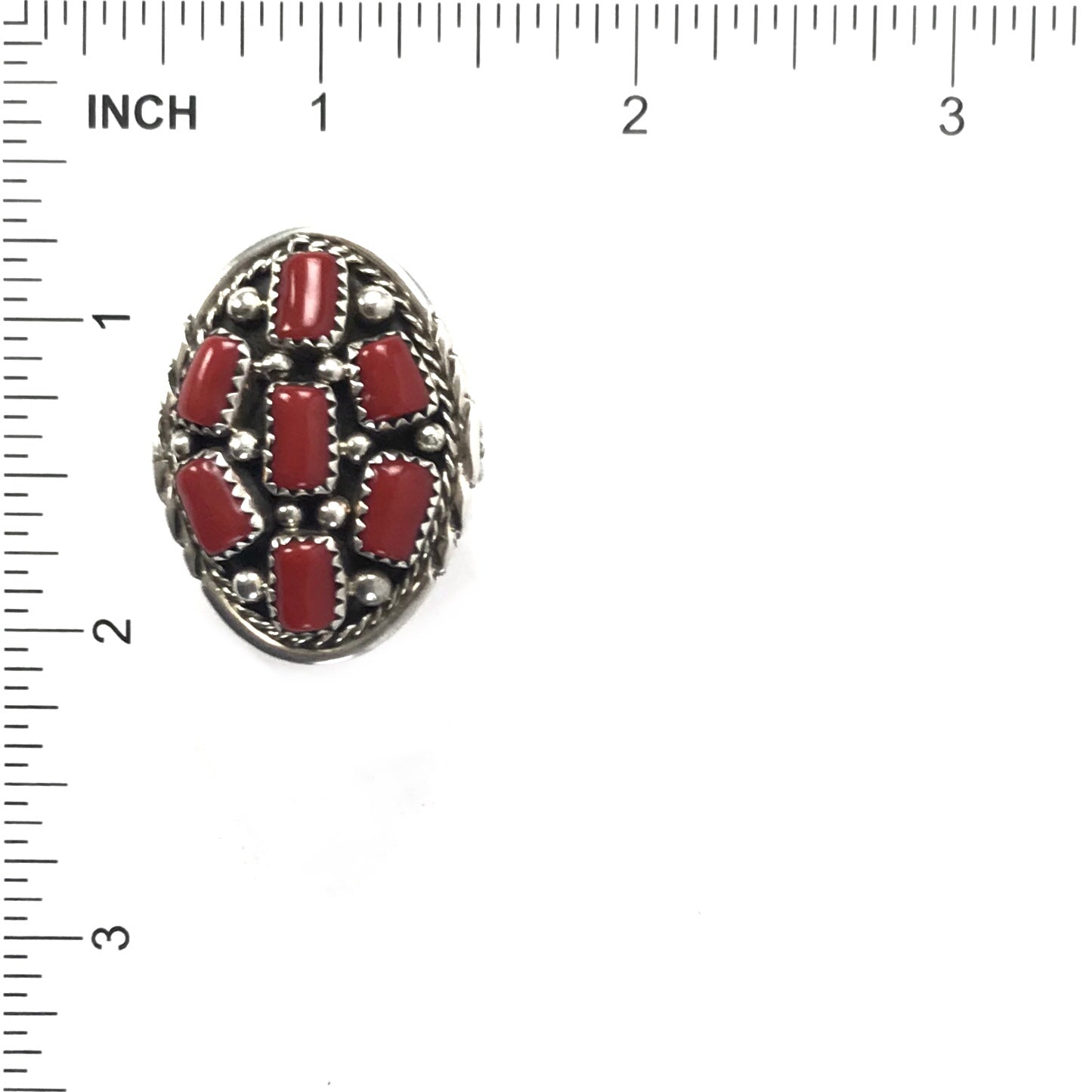 Margie Chee Coral Cluster Ring-Indian Pueblo Store