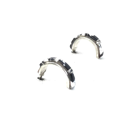 Tammy Johnson White Buffalo Half Hoop Inlay Earrings