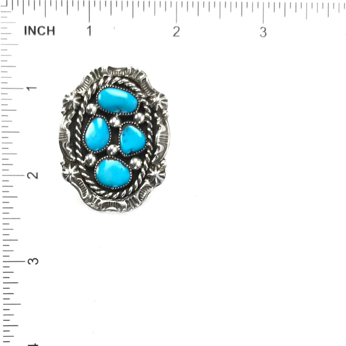 Harold Becenti Turquoise Oval RIng-Indian Pueblo Store