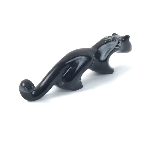 Garrick Acque Marble Etched Mountain Lion Fetish Carving-Indian Pueblo Store