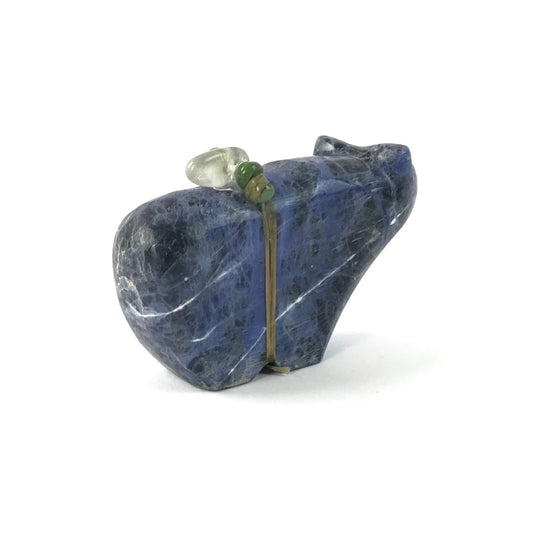 Burt Awelagte Sodalite Bear Fetish Carving-Indian Pueblo Store