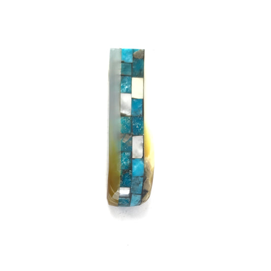 Nick Rosetta Turquoise Mosaic Pendant Necklace