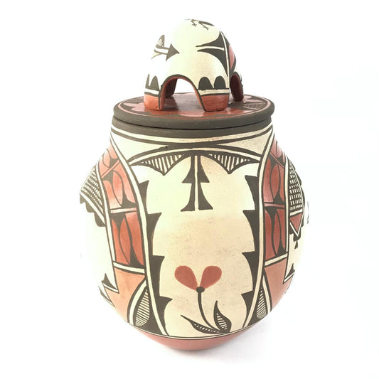 Elizabeth Medina Zia Bird Jar with Turtle Lid-Indian Pueblo Store