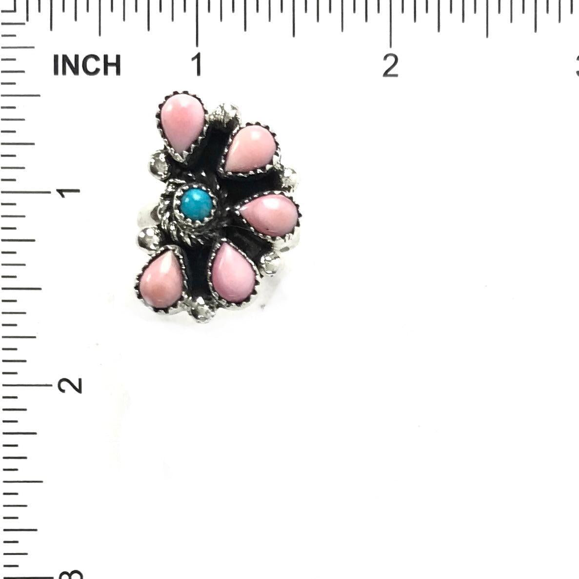 Sandra Parkett Pink Conch Shell Half Cluster Ring-Indian Pueblo Store