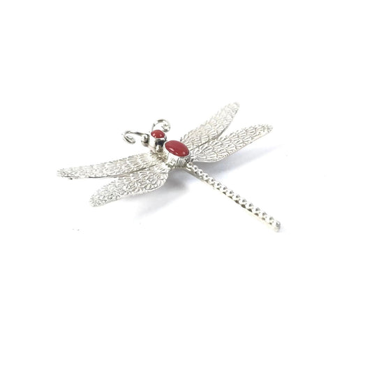 Lee Charley Orange Spiny Oyster Shell Dragonfly Pin-Indian Pueblo Store
