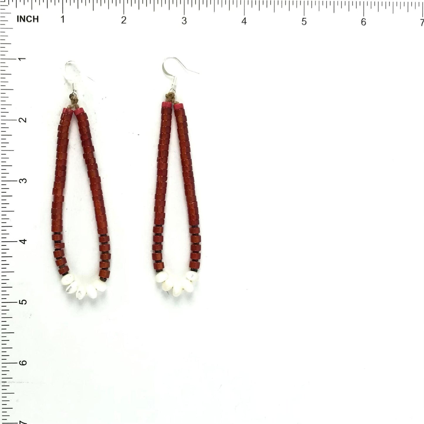 Robert Coriz Carnelian Jacla Heishi Earrings-Indian Pueblo Store