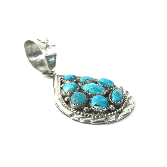 Pearlene Spencer Turquoise Raindrop Pendant-Indian Pueblo Store