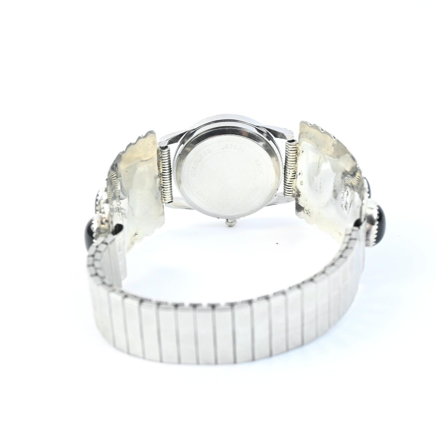 Pansy Johnson Onyx Applique Stretch Watch-Indian Pueblo Store