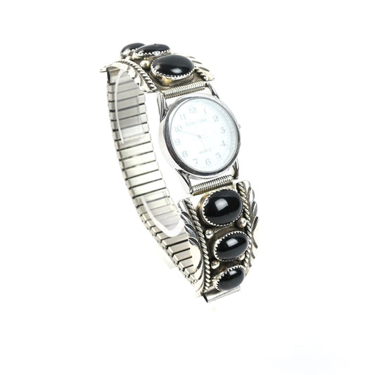 Pansy Johnson Onyx Applique Stretch Watch