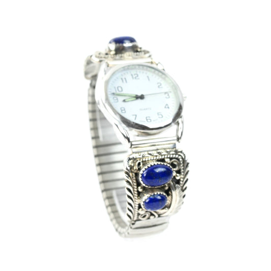 Arlene Yazzie Lapis Applique Stretch Watch