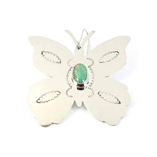 Curtis Benavidez Nickel Silver and Turquoise Cutout Ornaments-Indian Pueblo Store