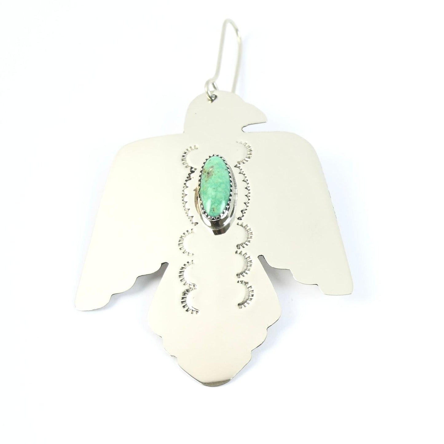 Curtis Benavidez Nickel Silver and Turquoise Cutout Ornaments-Indian Pueblo Store