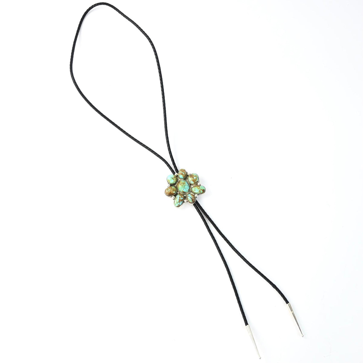 Nelson Morgan Turquoise Cluster Bolo Tie-Indian Pueblo Store