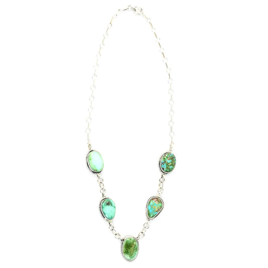 Randy Billy Green Turquoise Lariat Necklace-Indian Pueblo Store