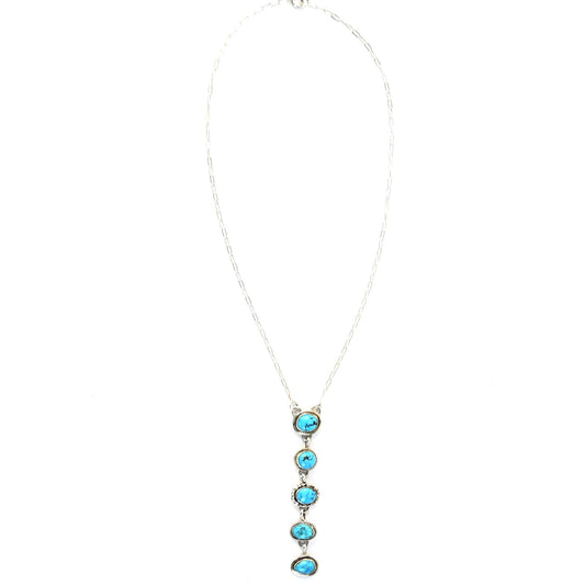Kree Blanchard Turquoise Drop Lariat Necklace-Indian Pueblo Store