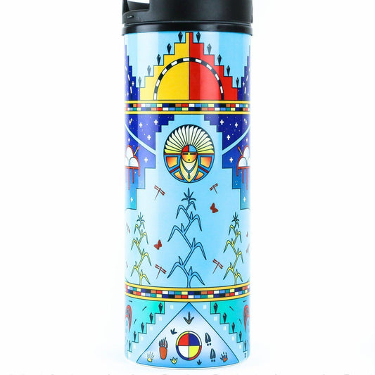 George Toya Turquoise Pueblo Prayer Travel Mug - Shumakolowa Native Arts