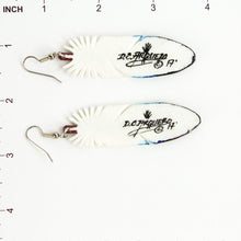 Load image into Gallery viewer, Dominic Arquero Rawhide Handpainted Blue Eagle Feather Earring - Shumakolowa Native Arts
