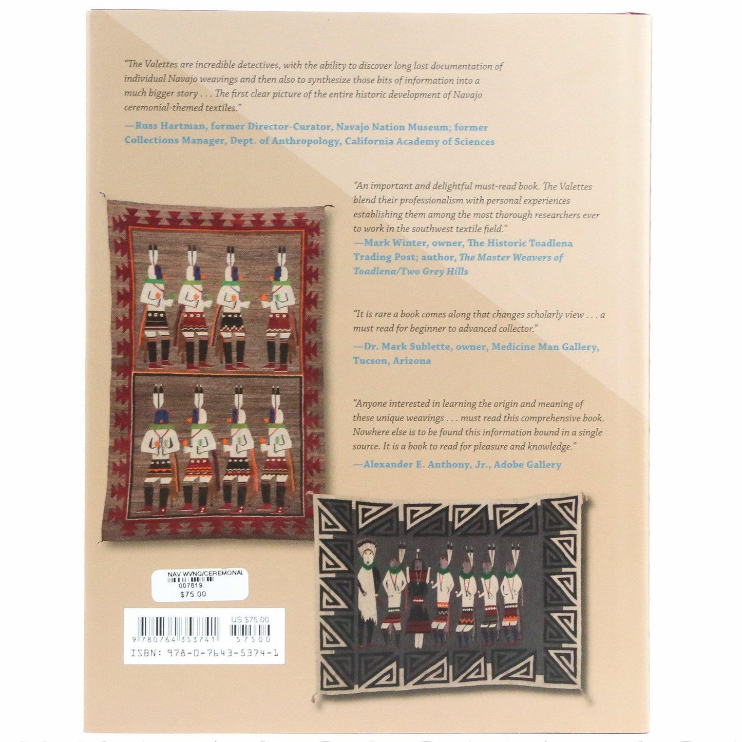 Navajo Weaving with Ceremonial Themes: A Historical Overview of a Secular Art Form by Rebecca and Jean-Paul Valette - Shumakolowa Native Arts