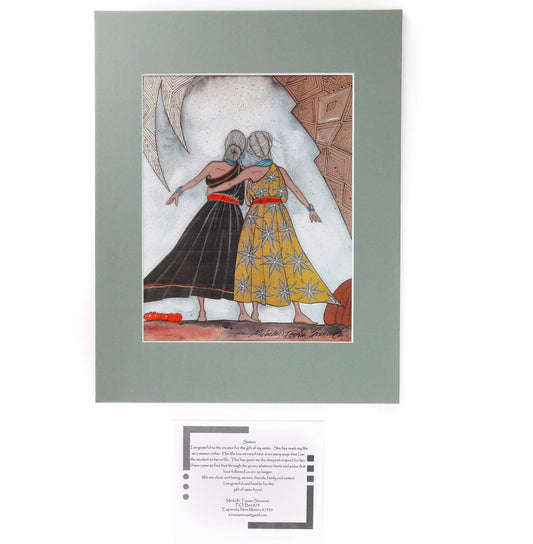 Michelle Tsosie Sisneros "Two Sisters Back" Print-Indian Pueblo Store