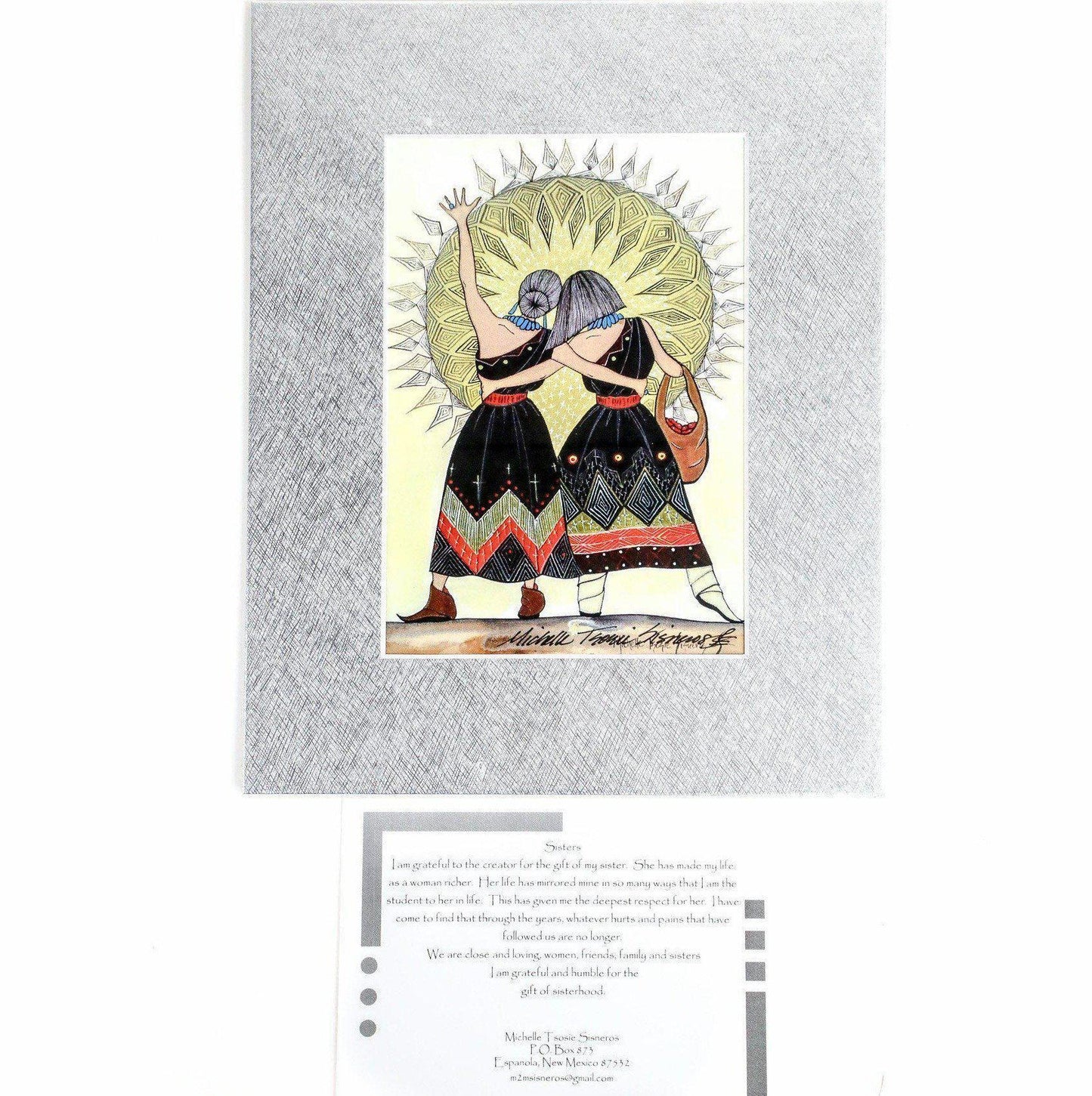 Michelle Tsosie Sisneros "Two Sisters Back with Sun" Print-Indian Pueblo Store