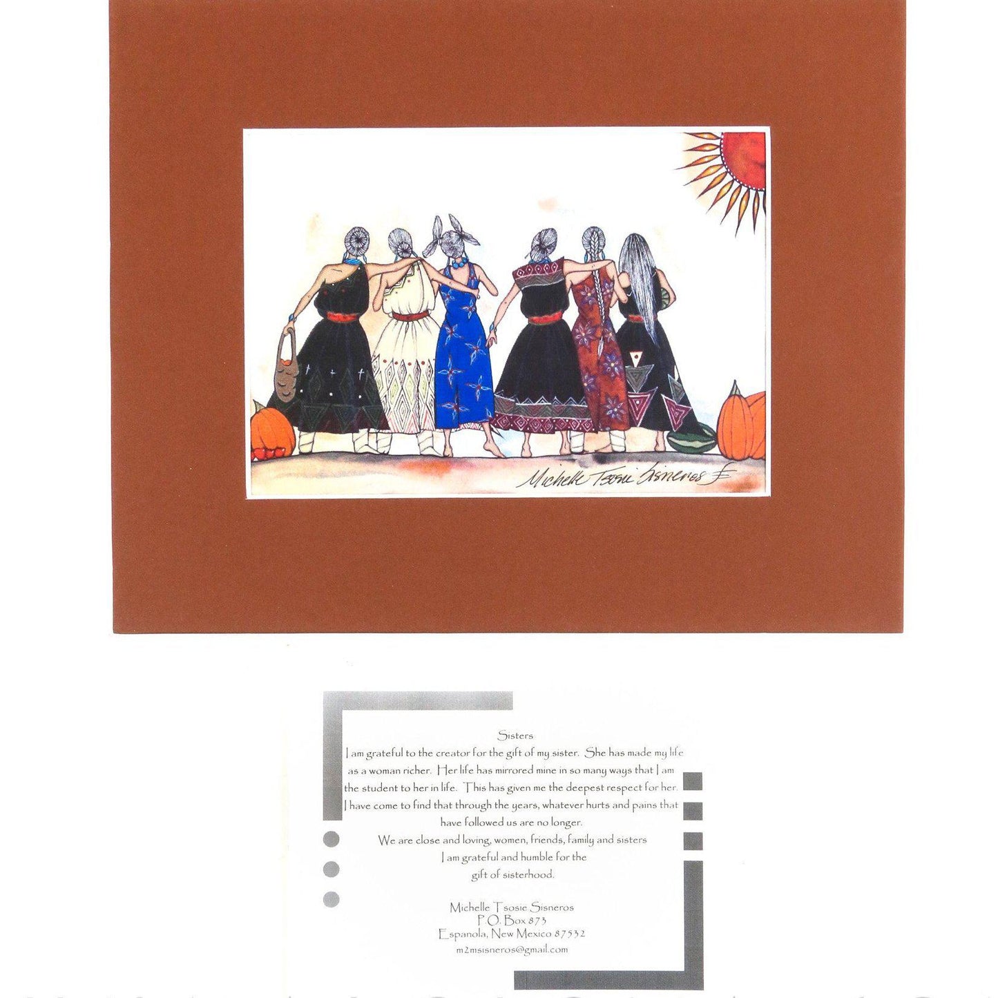 Michelle Tsosie Sisneros Small Six Sisters Harvest Print - Shumakolowa Native Arts