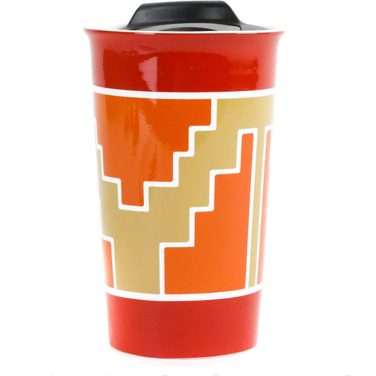Clarence Cruz Pueblo Pottery Ceramic Travel mug - Shumakolowa Native Arts