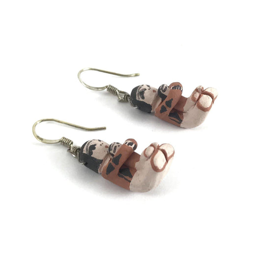 Angelina Bailon Pottery Storyteller Earrings-Indian Pueblo Store