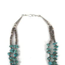 Load image into Gallery viewer, John and Mary Aquilar Two Strand Nevada Turquoise Heishi Necklace-Indian Pueblo Store
