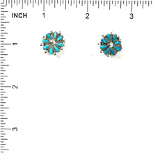 Load image into Gallery viewer, Turquoise Petit Point Cluster Post Earrings-Indian Pueblo Store
