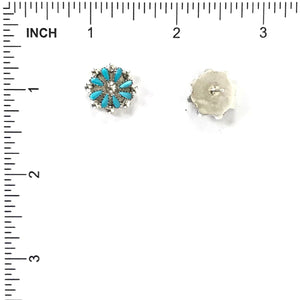 Turquoise Petit Point Cluster Post Earrings-Indian Pueblo Store