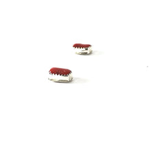 Load image into Gallery viewer, Small Rectangle Coral Post Earrings-Indian Pueblo Store
