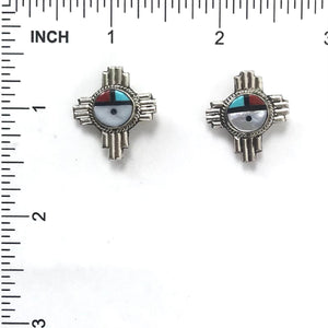 Zia Sun Symbol Post Earrings-Indian Pueblo Store