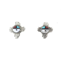 Load image into Gallery viewer, Zia Sun Symbol Post Earrings-Indian Pueblo Store
