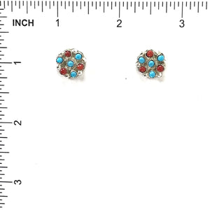 Small Snake Eye Cluster Earrings-Indian Pueblo Store