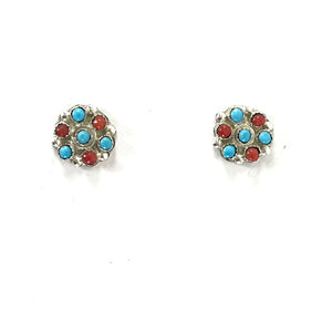 Small Snake Eye Cluster Earrings-Indian Pueblo Store