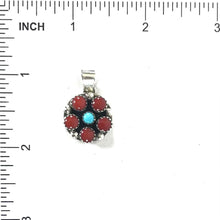 Load image into Gallery viewer, Turquoise and Coral Cluster Pendant-Indian Pueblo Store
