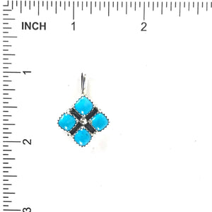 Anna Spencer Turquoise Diamond Pendant-Indian Pueblo Store