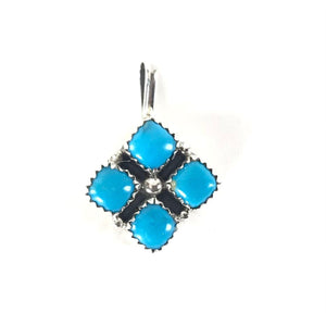 Anna Spencer Turquoise Diamond Pendant-Indian Pueblo Store