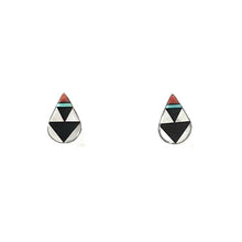 Load image into Gallery viewer, James Cheama Multi-gemstone Teardrop Inlay Earrings-Indian Pueblo Store
