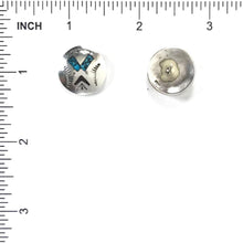 Load image into Gallery viewer, Turquoise and Coral Chip Inlay Button Earrings-Indian Pueblo Store
