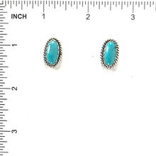 Load image into Gallery viewer, Judith Dixon Turquoise Oval Post Earrings-Indian Pueblo Store

