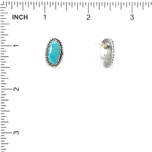 Judith Dixon Turquoise Oval Post Earrings-Indian Pueblo Store