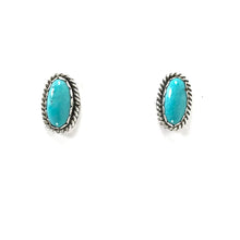 Load image into Gallery viewer, Judith Dixon Turquoise Oval Post Earrings-Indian Pueblo Store
