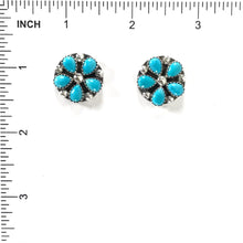 Load image into Gallery viewer, Turquoise Petit Point Cluster Post Earring-Indian Pueblo Store
