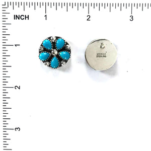 Turquoise Petit Point Cluster Post Earring-Indian Pueblo Store