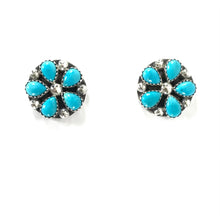 Load image into Gallery viewer, Turquoise Petit Point Cluster Post Earring-Indian Pueblo Store
