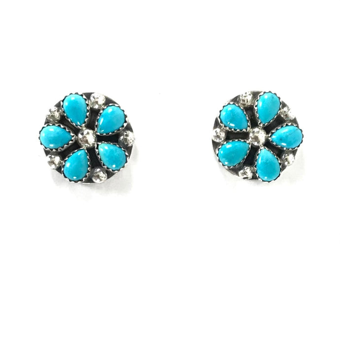 Turquoise Petit Point Cluster Post Earring-Indian Pueblo Store