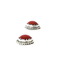 Load image into Gallery viewer, Apple Coral Button Earrings-Indian Pueblo Store
