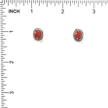 Load image into Gallery viewer, Apple Coral Button Earrings-Indian Pueblo Store

