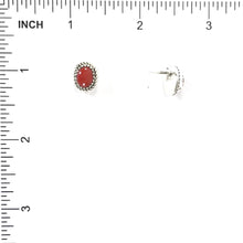 Load image into Gallery viewer, Apple Coral Button Earrings-Indian Pueblo Store
